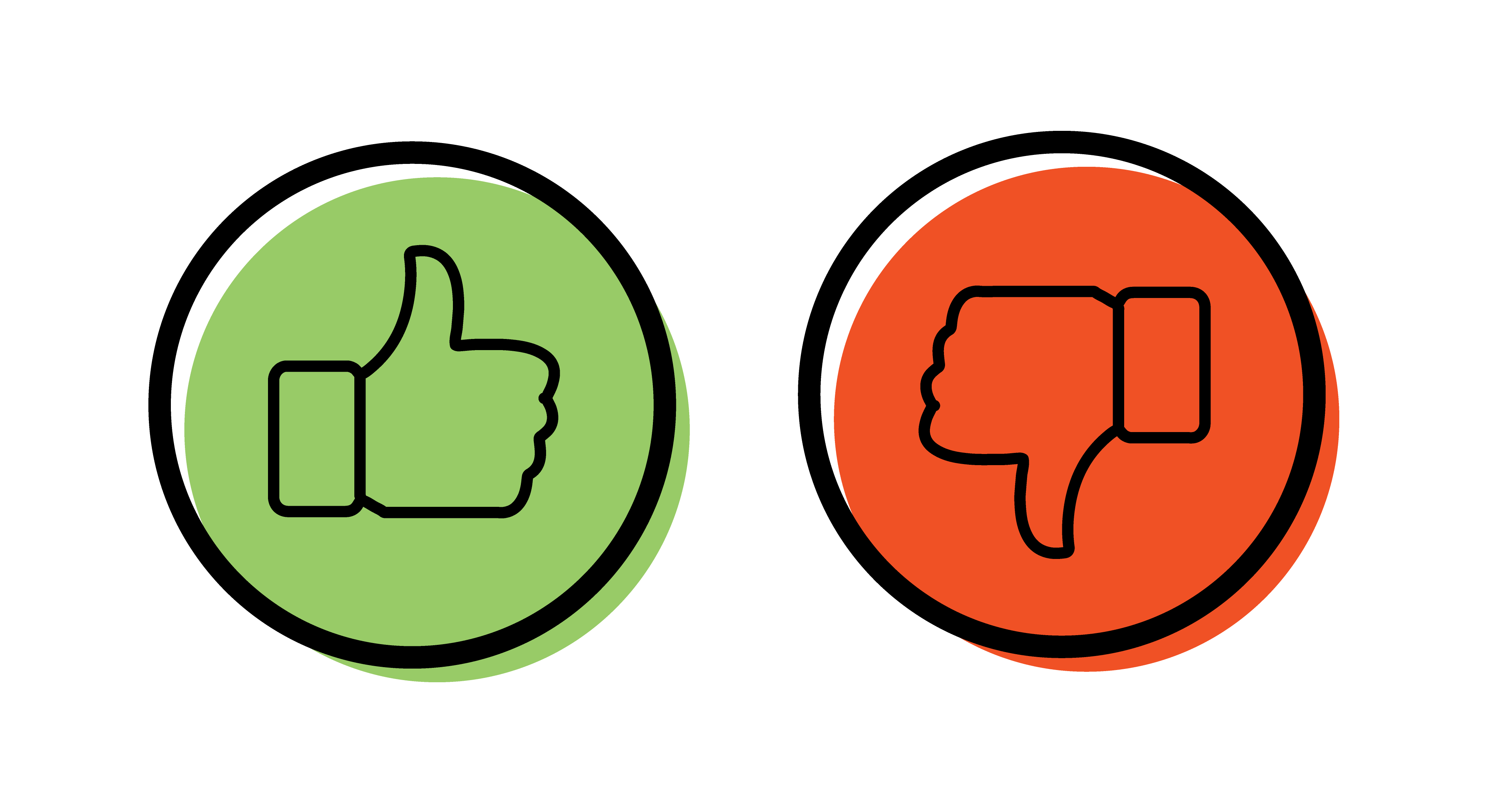 Thumbs up and Thumbs Down icons