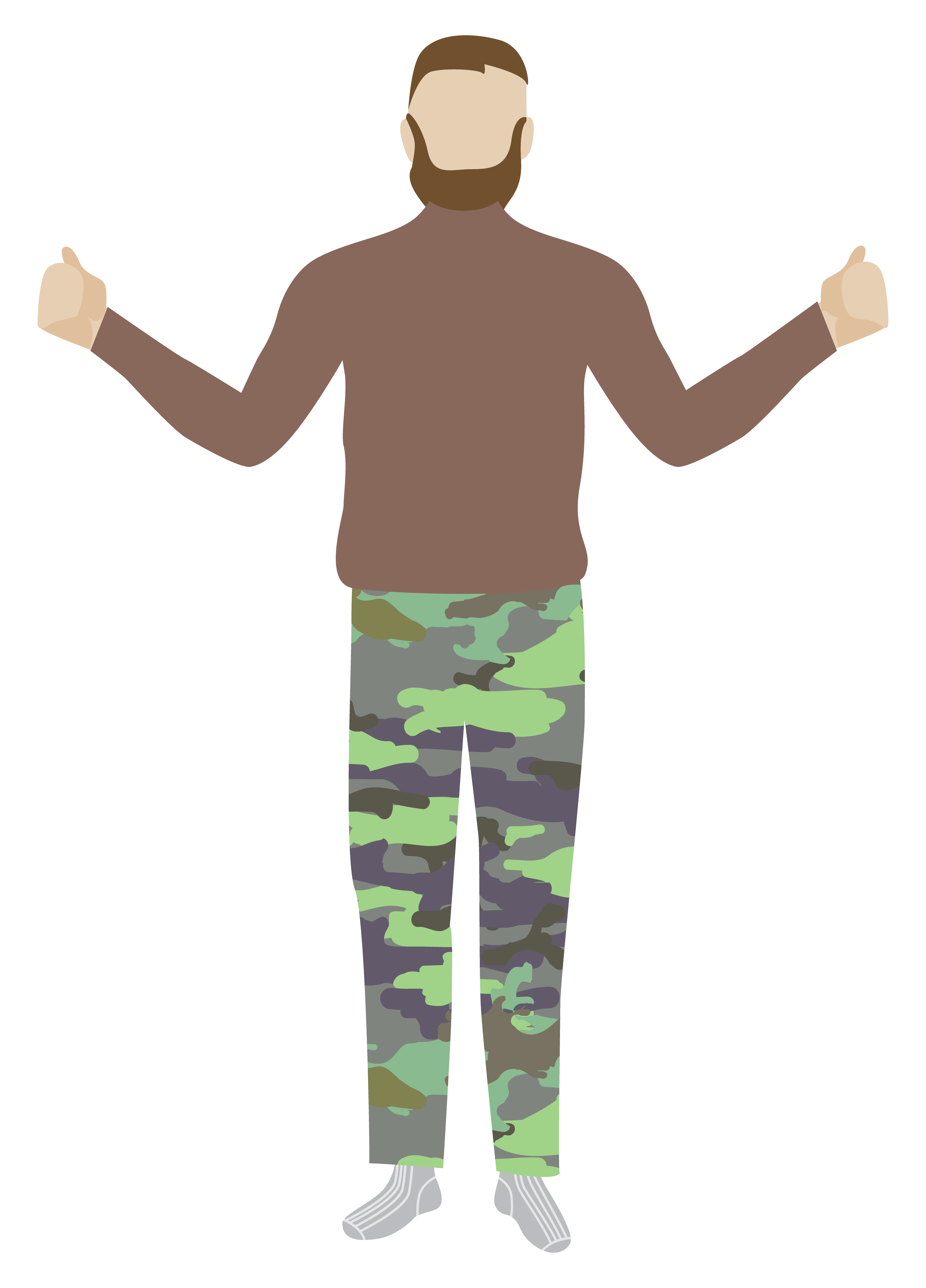 Illustration of man wearing mid-layer clothing