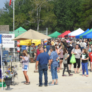 visitors checking out the market