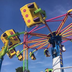 one of the spinning rides in action